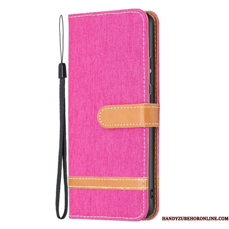 Folio-hoesje voor Xiaomi 12 / 12X Met Ketting Band Van Stof En Leereffect