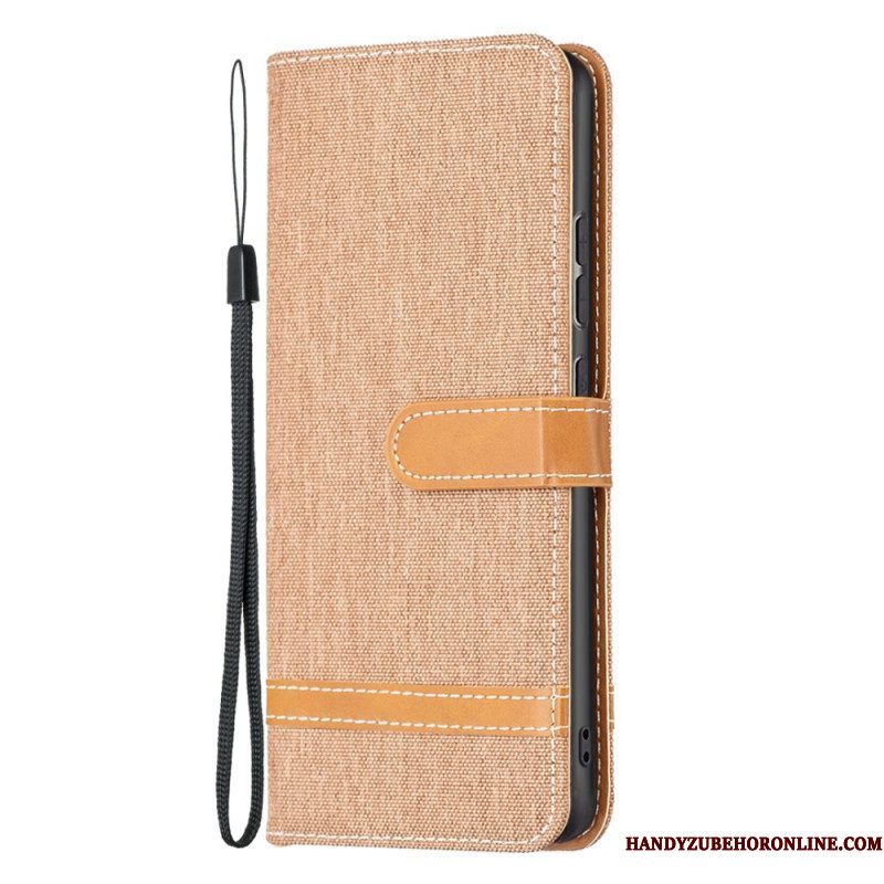 Folio-hoesje voor Xiaomi 12 / 12X Met Ketting Band Van Stof En Leereffect