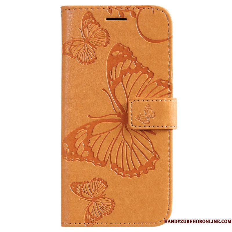 Folio-hoesje voor Xiaomi 12 / 12X Met Ketting Gigantische Riemvlinders