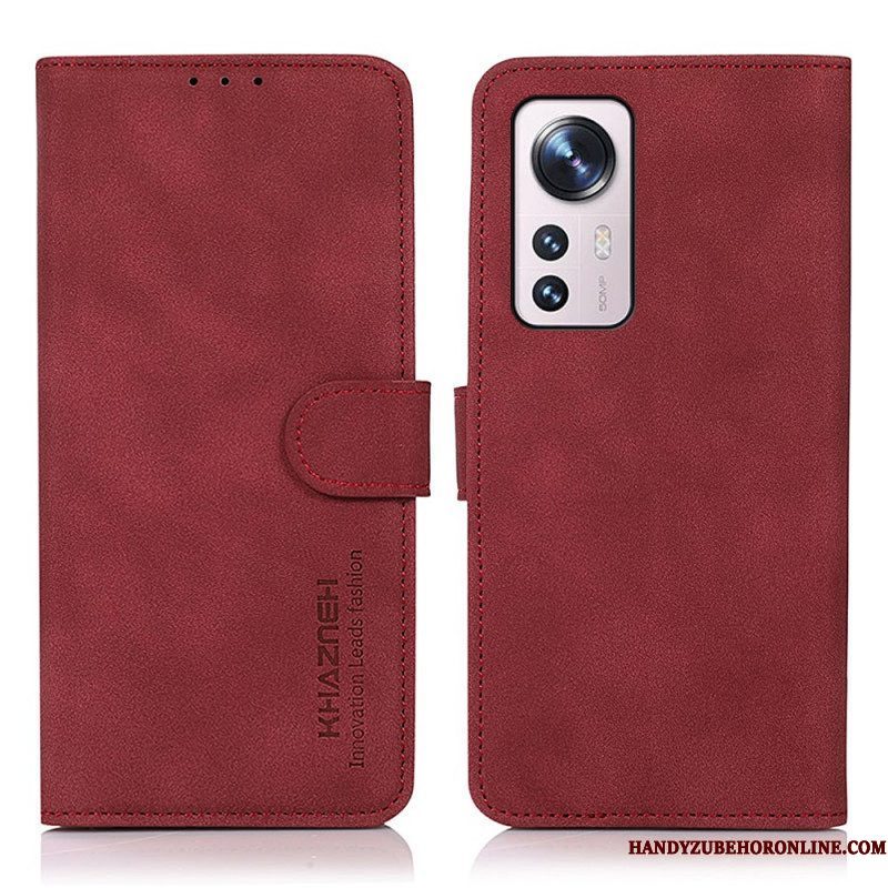 Folio-hoesje voor Xiaomi 12 Pro Khazneh Modieus Leereffect