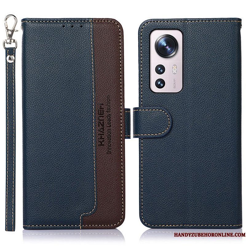 Folio-hoesje voor Xiaomi 12 Pro Lychee-stijl Rfid Khazneh