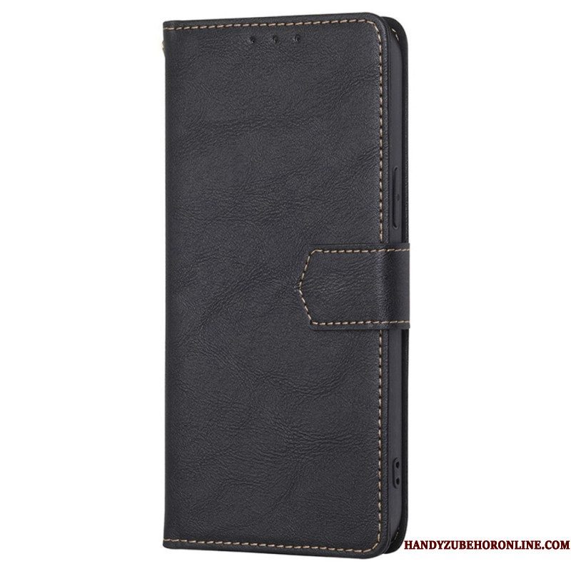 Folio-hoesje voor Xiaomi 12T / 12T Pro Couture-leereffect