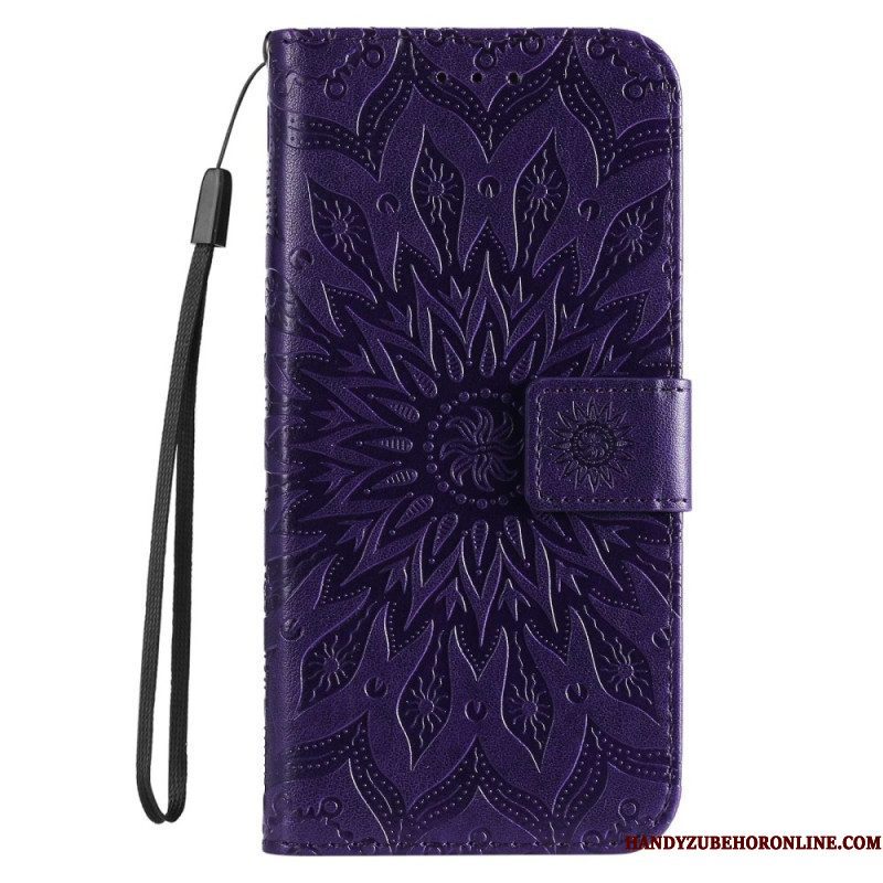 Folio-hoesje voor Xiaomi 12T / 12T Pro Met Ketting Strappy Zon Mandala