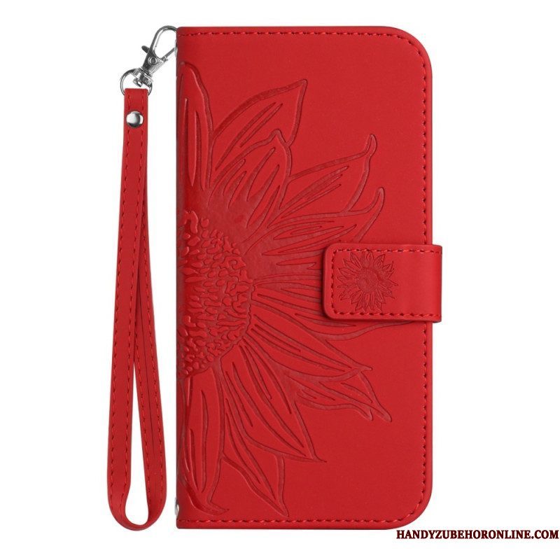 Folio-hoesje voor Xiaomi 13 Lite Zonnebloem Met Lanyard