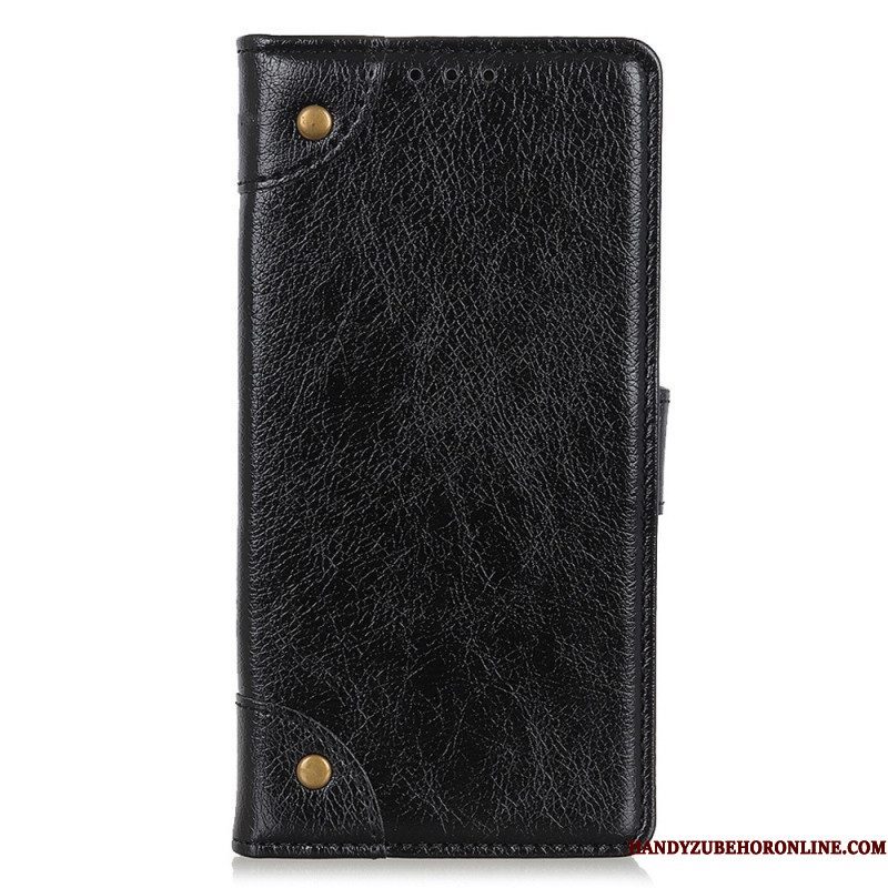 Folio-hoesje voor Xiaomi 13 Pro Stijl Nappa Lederen Vintage Klinknagels