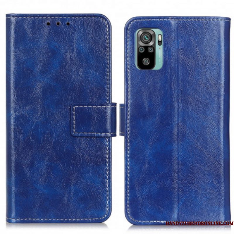 Folio-hoesje voor Xiaomi Redmi Note 10 / 10S Glanzende En Zichtbare Naden