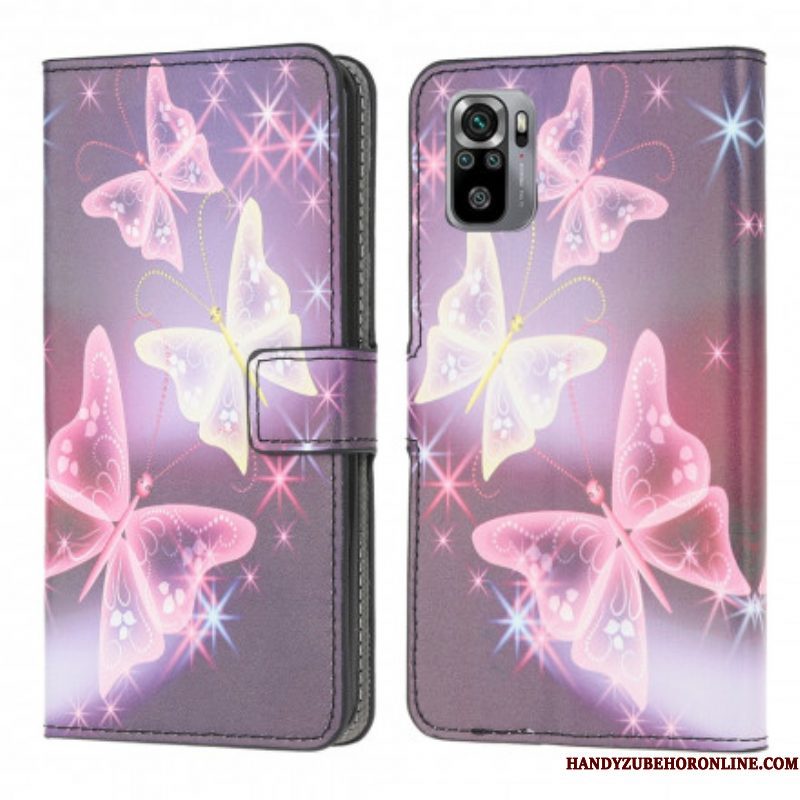 Folio-hoesje voor Xiaomi Redmi Note 10 / 10S Vlinders En Bloemen