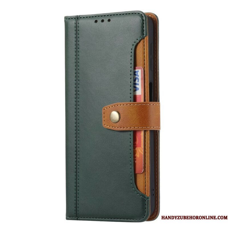 Folio-hoesje voor Xiaomi Redmi Note 10 / 10S Voorkaarthouder En Riem