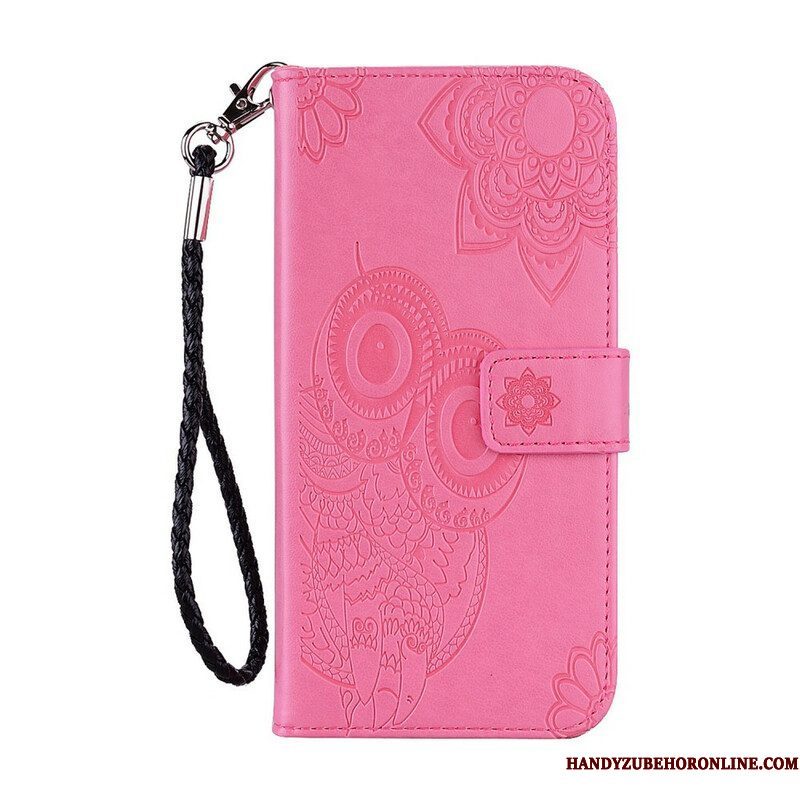 Folio-hoesje voor Xiaomi Redmi Note 10 5G Uil En Lanyard