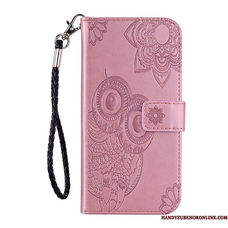 Folio-hoesje voor Xiaomi Redmi Note 10 5G Uil En Lanyard