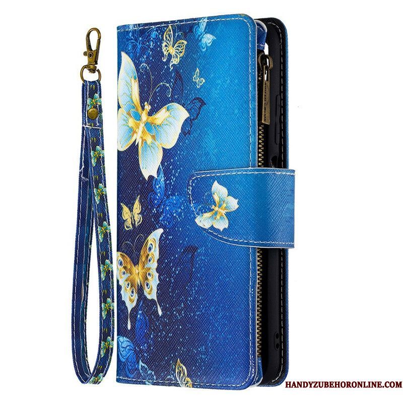 Folio-hoesje voor Xiaomi Redmi Note 10 5G Vlinders Zak Met Ritssluiting