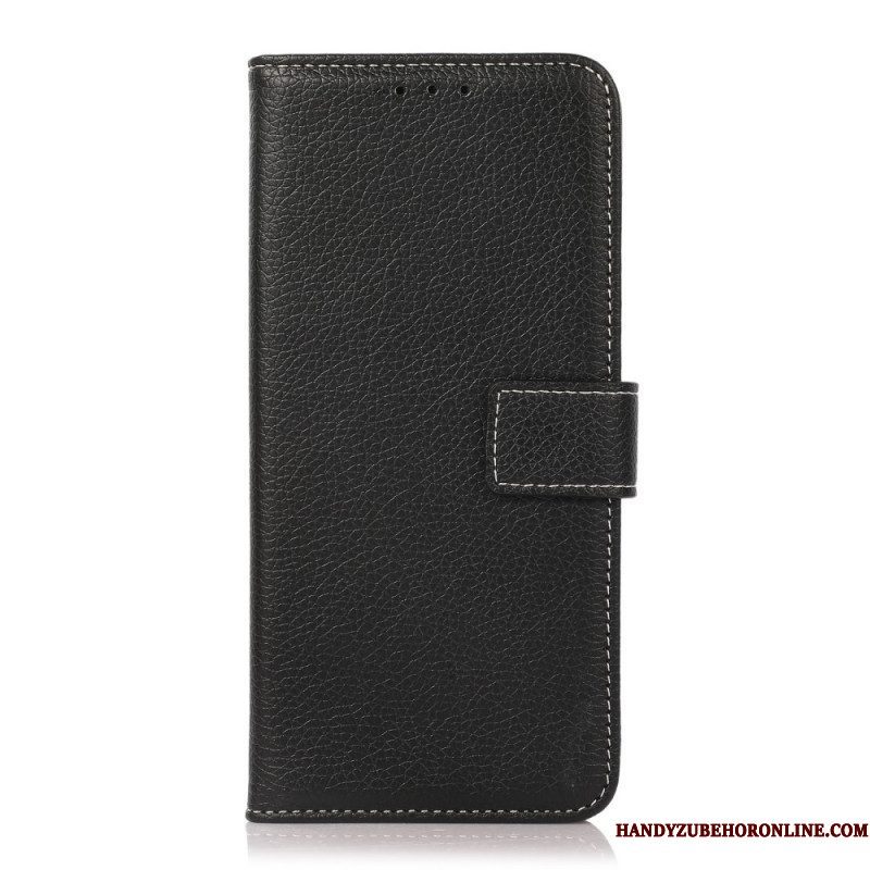 Folio-hoesje voor Xiaomi Redmi Note 10 Pro Lychee Blootgestelde Naden