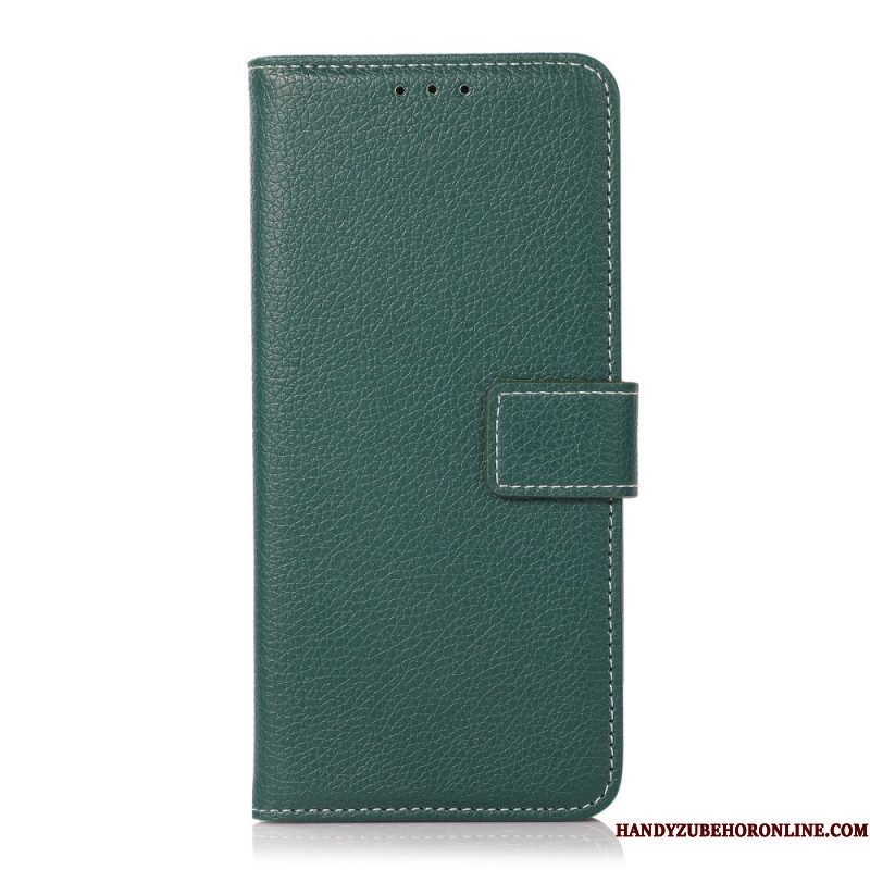 Folio-hoesje voor Xiaomi Redmi Note 10 Pro Lychee Blootgestelde Naden