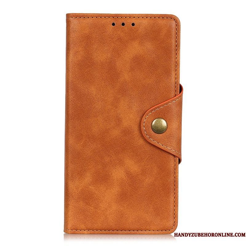 Folio-hoesje voor Xiaomi Redmi Note 11 / 11S Knoop Van Imitatieleer