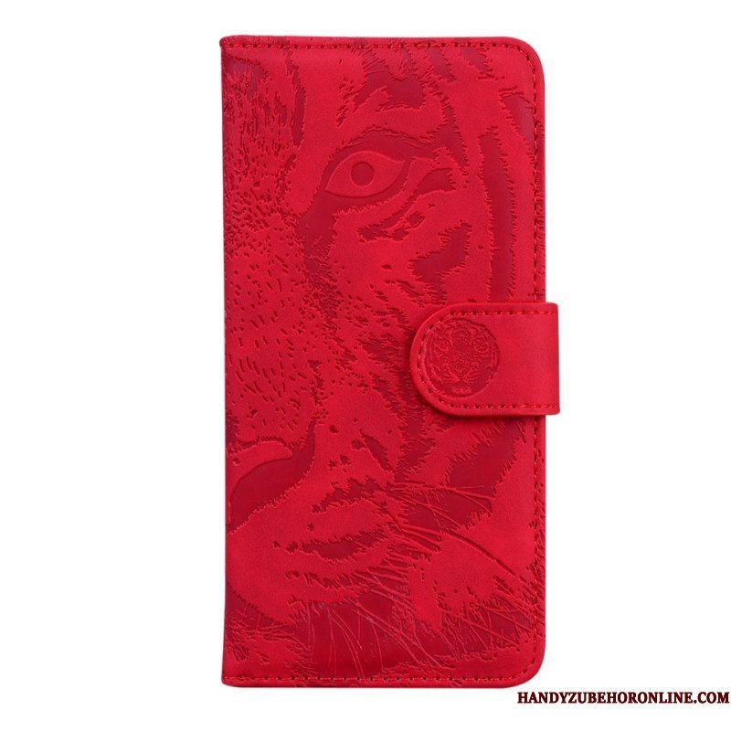 Folio-hoesje voor Xiaomi Redmi Note 11 / 11S Tijger Gezicht Afdrukken