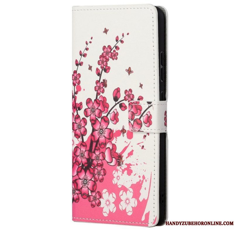 Folio-hoesje voor Xiaomi Redmi Note 11 / 11S Tropische Bloemen