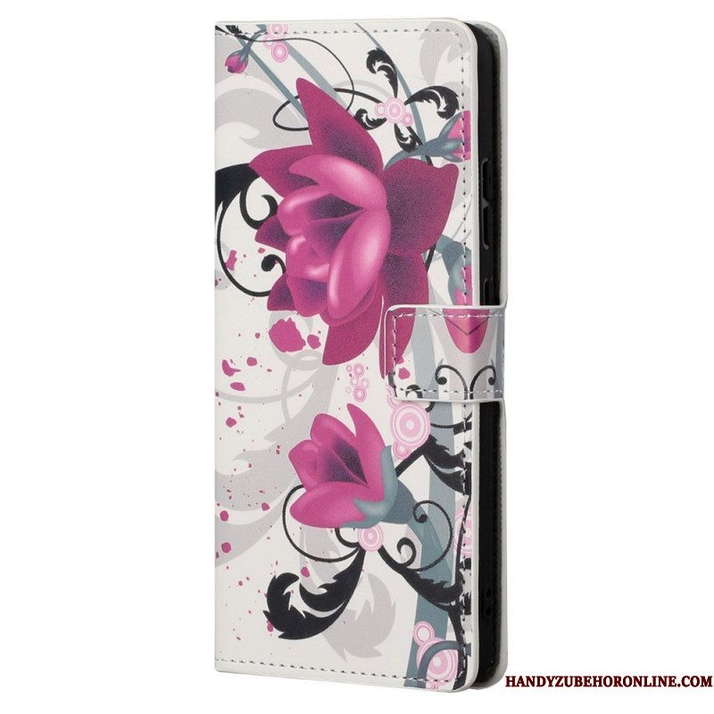 Folio-hoesje voor Xiaomi Redmi Note 11 / 11S Tropische Bloemen