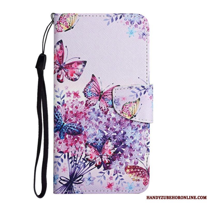 Folio-hoesje voor Xiaomi Redmi Note 11 Pro Plus 5G Boeket Bloemen En Vlinders