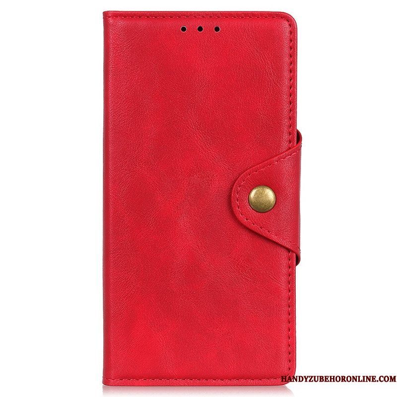 Folio-hoesje voor Xiaomi Redmi Note 12 4G Magnetische Knop Van Imitatieleer