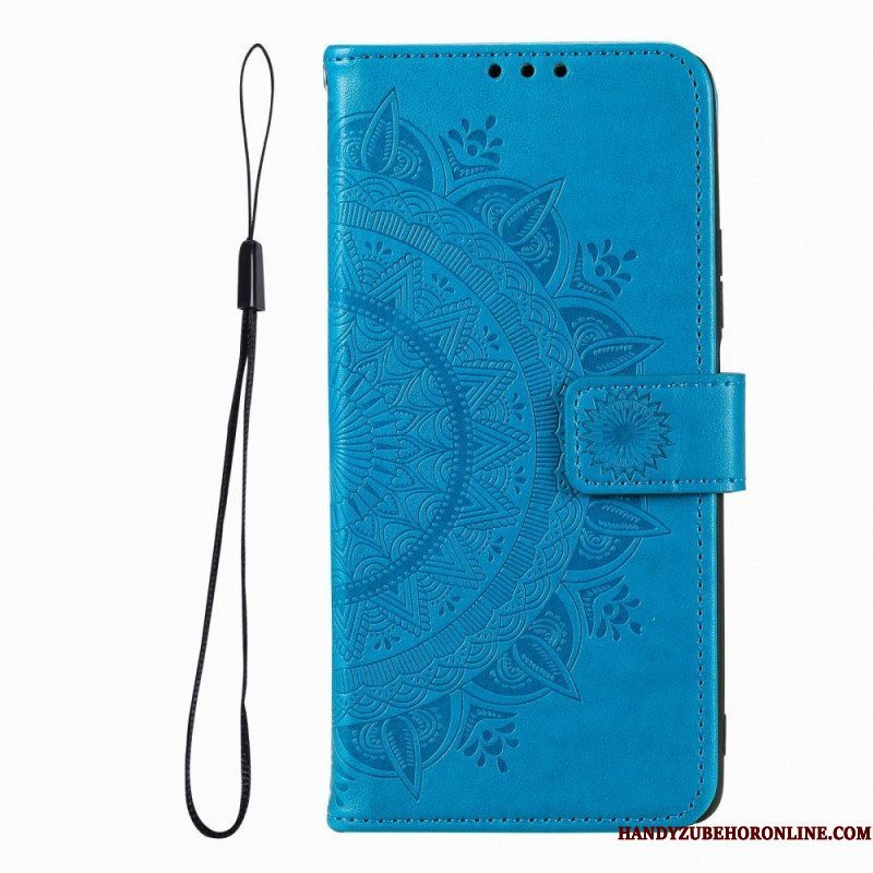 Folio-hoesje voor Xiaomi Redmi Note 12 Pro Mandala Zon Met Lanyard