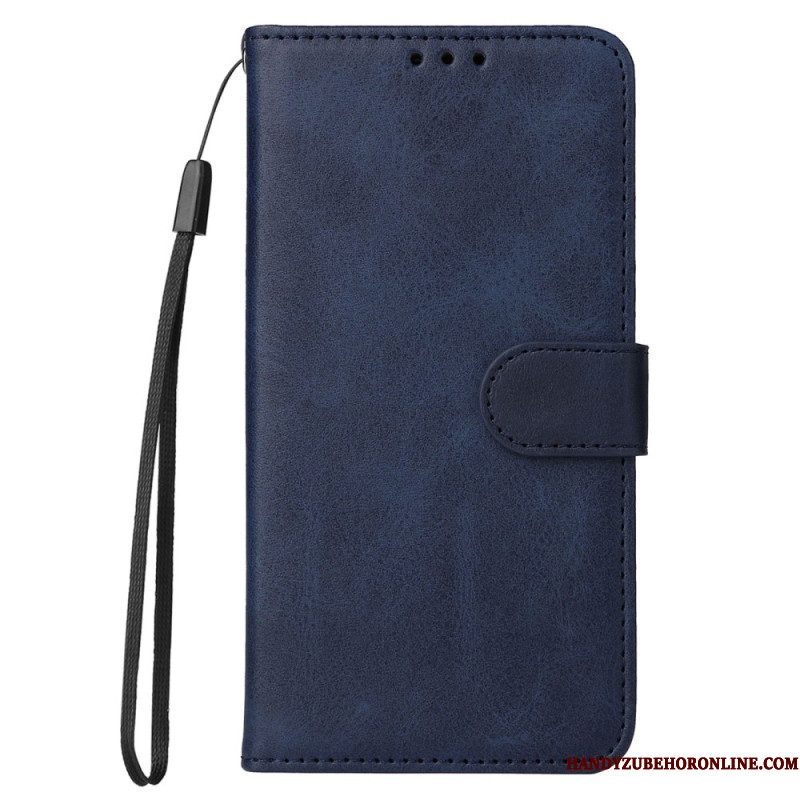 Folio-hoesje voor Xiaomi Redmi Note 12 Pro Met Ketting Effen Met Bandje