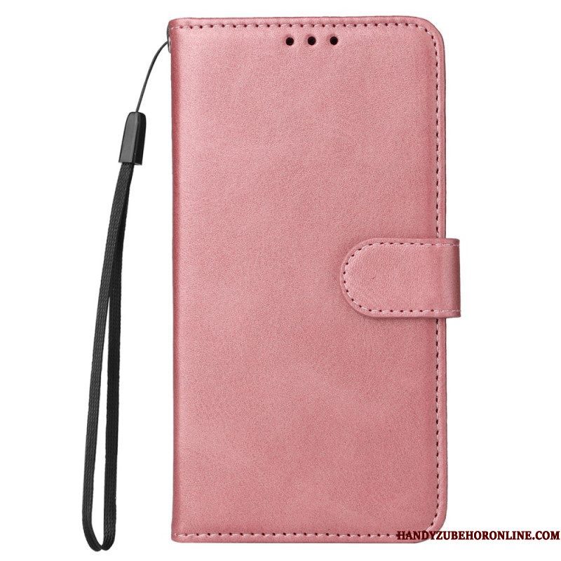 Folio-hoesje voor Xiaomi Redmi Note 12 Pro Plus Met Ketting Effen Met Bandje