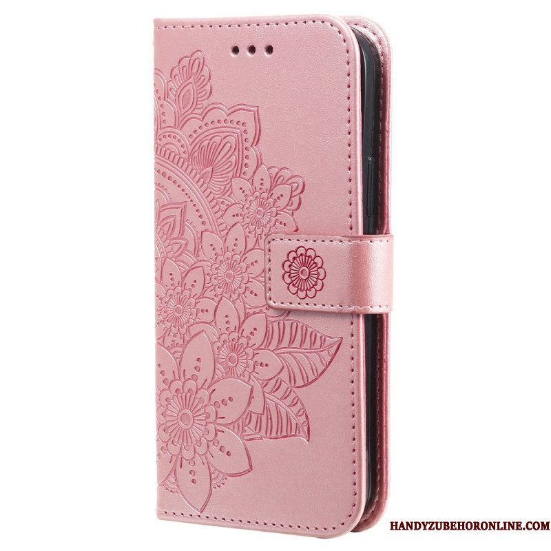 Folio-hoesje voor Xiaomi Redmi Note 12 Pro Plus Met Ketting Riem Bloem Mandala