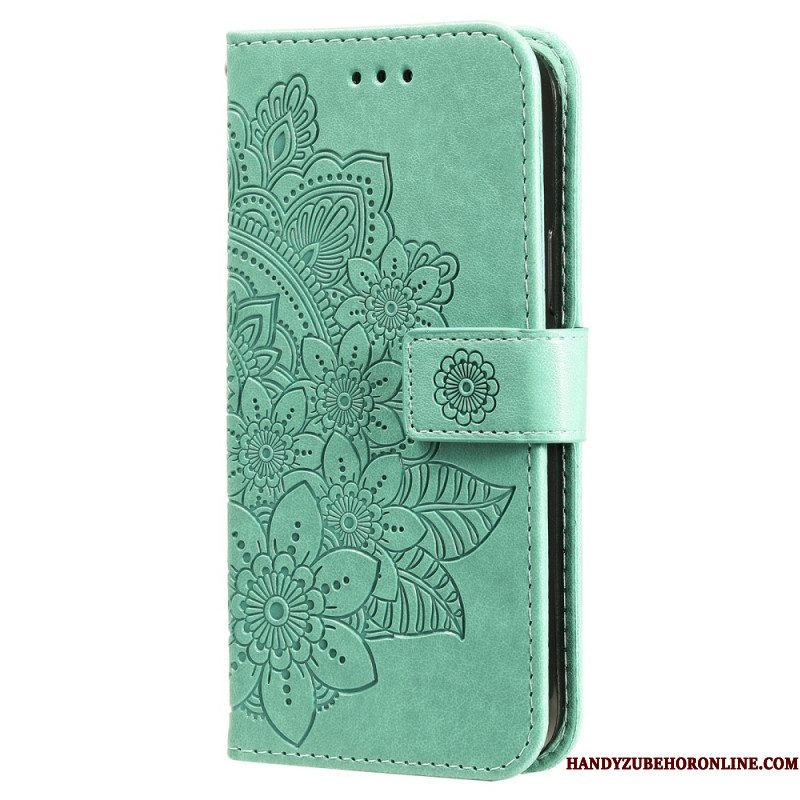 Folio-hoesje voor Xiaomi Redmi Note 12 Pro Plus Met Ketting Riem Bloem Mandala