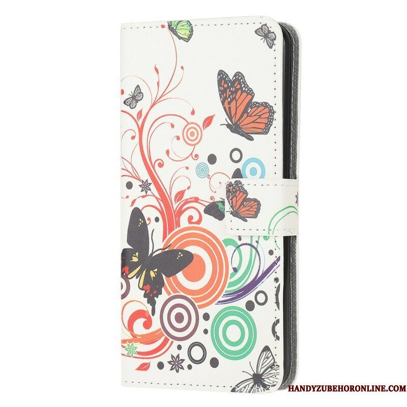 Folio-hoesje voor iPhone 13 Mini Krankzinnige Vlinders