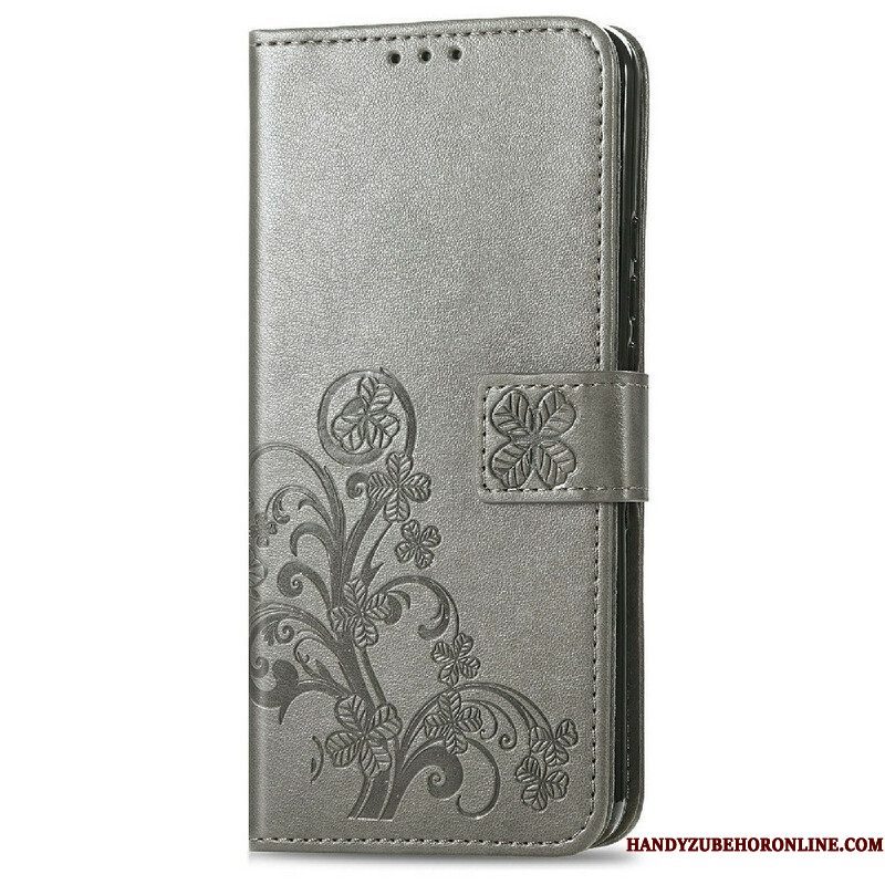 Folio-hoesje voor iPhone 13 Mini Met Ketting Vlinders En Bloemen Riem