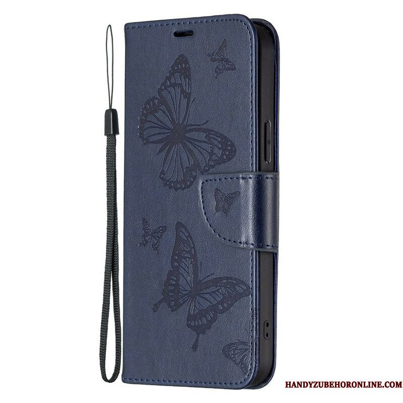 Folio-hoesje voor iPhone 13 Pro Max Flip Case Vlinders En Schuine Klep