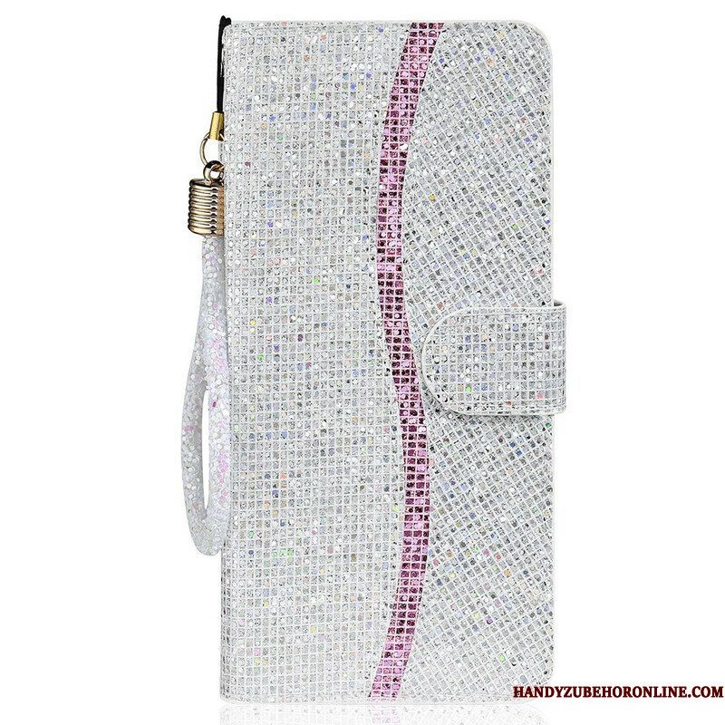 Folio-hoesje voor iPhone 13 Pro Max Pailletten S-ontwerp