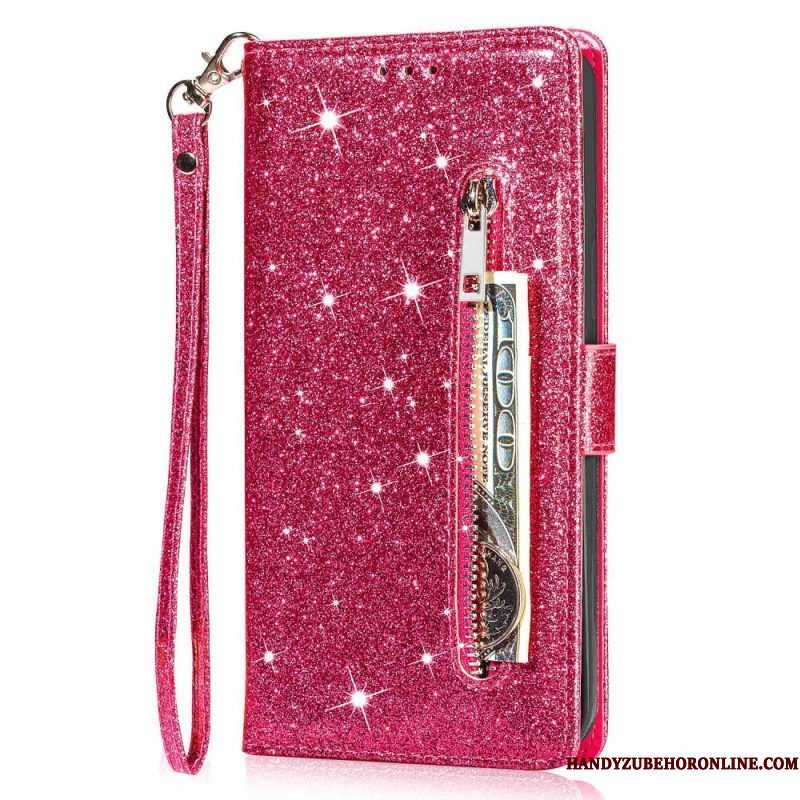 Folio-hoesje voor iPhone 14 Pro Max Portemonnee Leren Glitter Portemonnee