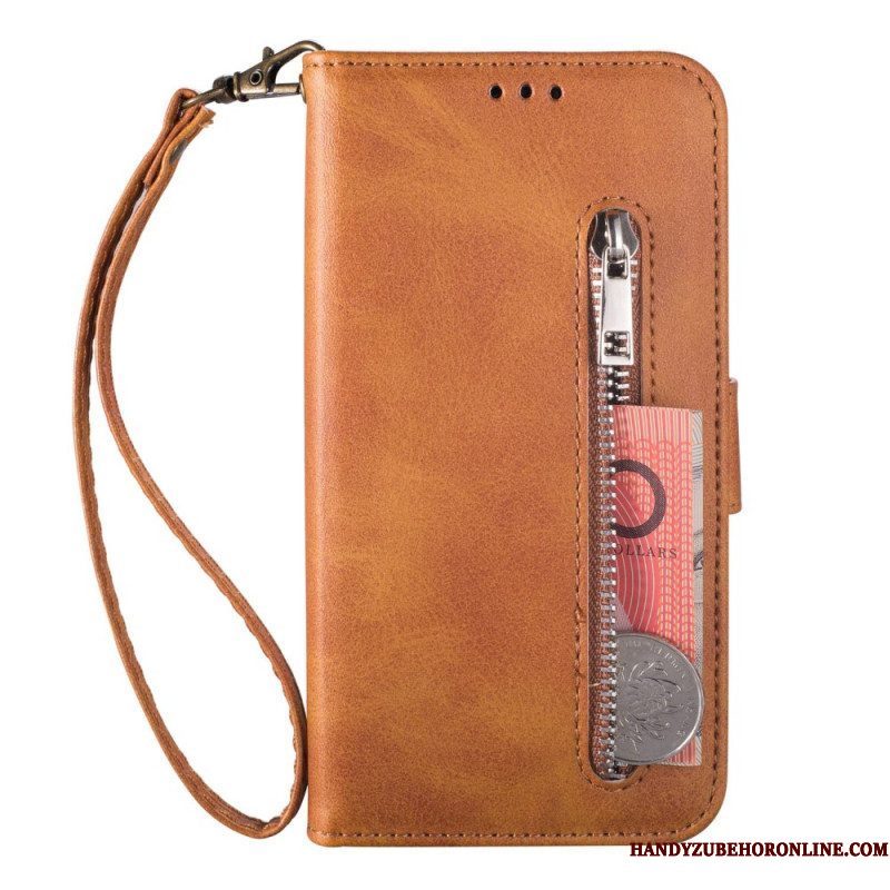 Folio-hoesje voor iPhone 14 Pro Met Ketting Lanyard Portemonnee