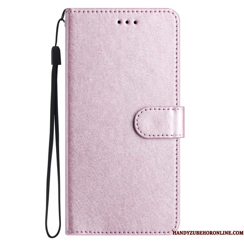 Folio-hoesje voor iPhone 15 Plus Met Ketting Pastel Met Riempje