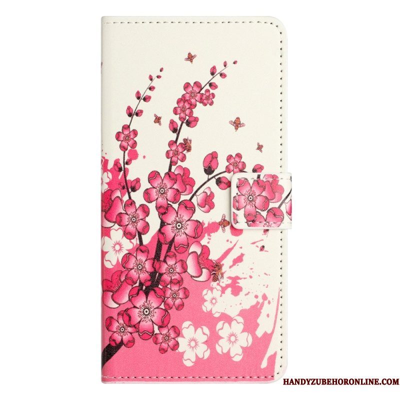 Folio-hoesje voor iPhone 15 Tropische Bloemen