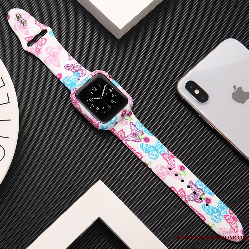 Hoesje Apple Watch Series 1 Siliconen Zwart Trendy Merk, Hoes Apple Watch Series 1 Bescherming Bedrukken