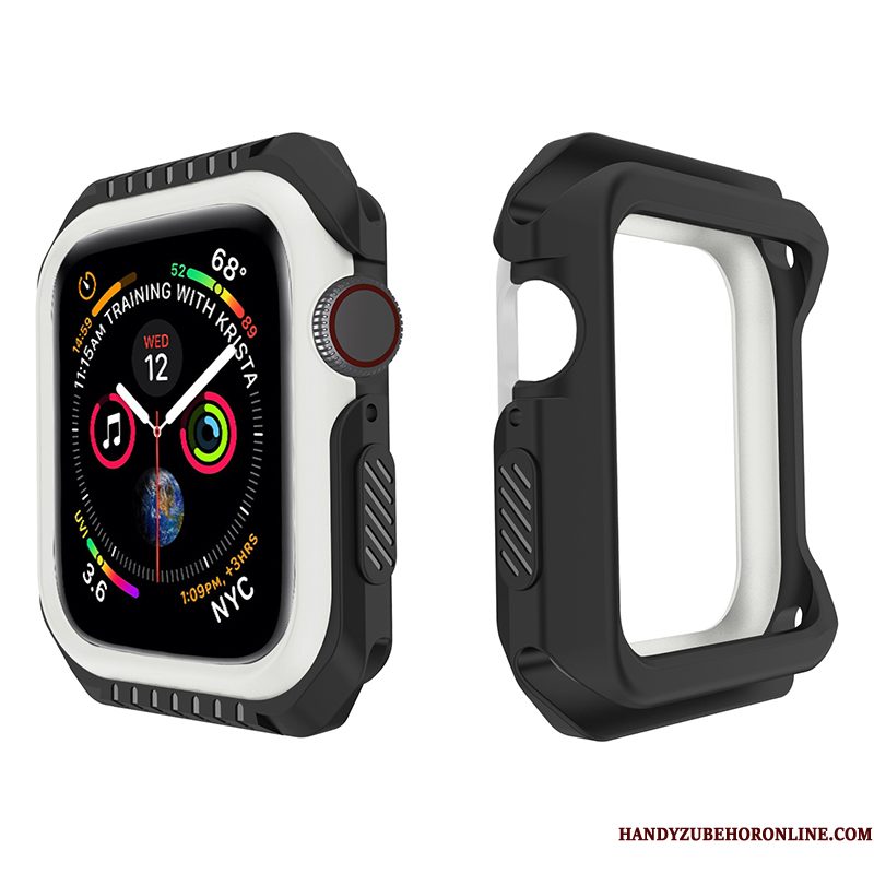 Hoesje Apple Watch Series 1 Zacht Zwart Geel, Hoes Apple Watch Series 1 Bescherming Anti-fall