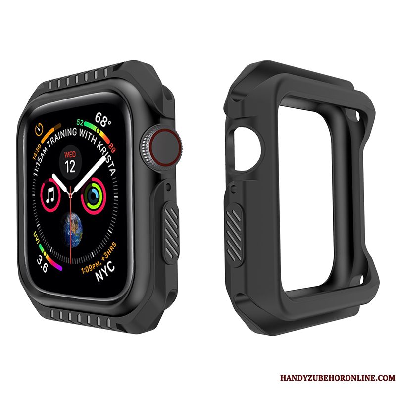 Hoesje Apple Watch Series 1 Zacht Zwart Geel, Hoes Apple Watch Series 1 Bescherming Anti-fall