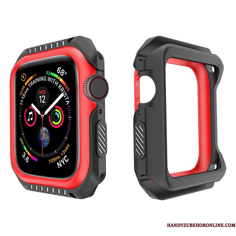 Hoesje Apple Watch Series 1 Zacht Zwart Geel, Hoes Apple Watch Series 1 Bescherming Anti-fall