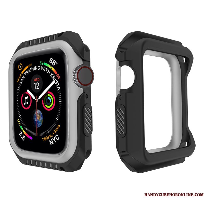 Hoesje Apple Watch Series 1 Zacht Zwart Geel, Hoes Apple Watch Series 1 Bescherming Anti-fall