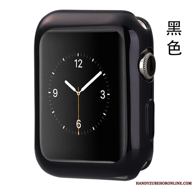 Hoesje Apple Watch Series 2 Zakken Anti-fall Plating, Hoes Apple Watch Series 2 Zacht Dun Zwart