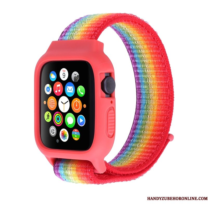 Hoesje Apple Watch Series 3 Bescherming Nylon Rood, Hoes Apple Watch Series 3