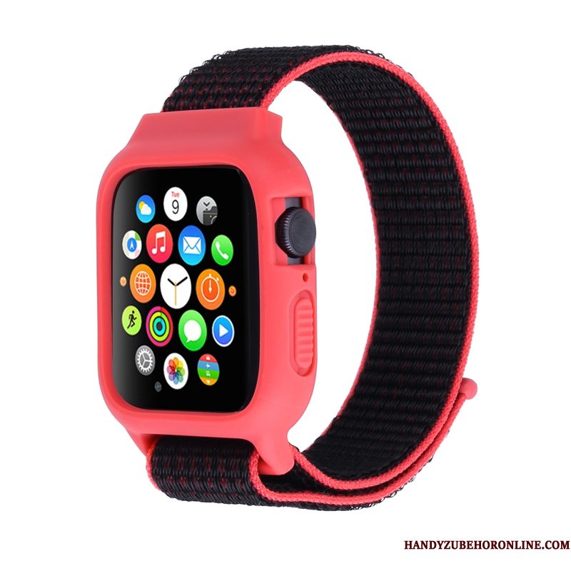 Hoesje Apple Watch Series 3 Bescherming Nylon Rood, Hoes Apple Watch Series 3