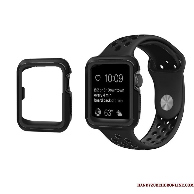 Hoesje Apple Watch Series 3 Siliconen Purper Anti-fall, Hoes Apple Watch Series 3 Bescherming