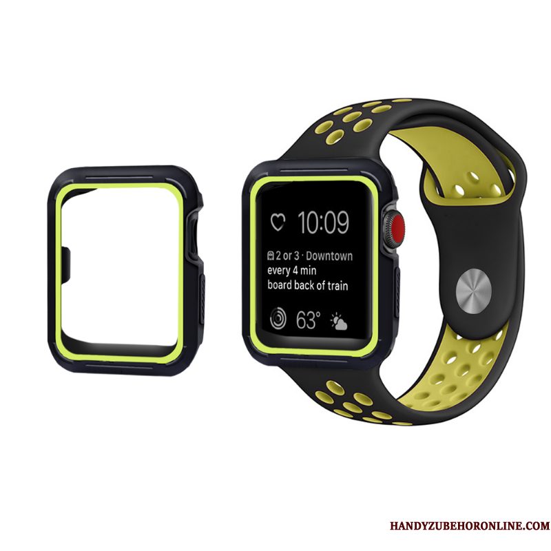 Hoesje Apple Watch Series 3 Siliconen Purper Anti-fall, Hoes Apple Watch Series 3 Bescherming
