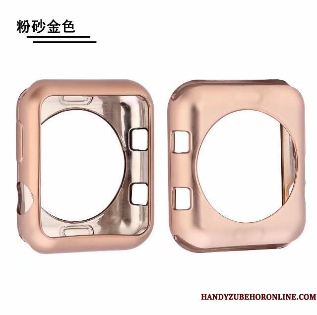 Hoesje Apple Watch Series 3 Zacht Pu Goud, Hoes Apple Watch Series 3 Bescherming