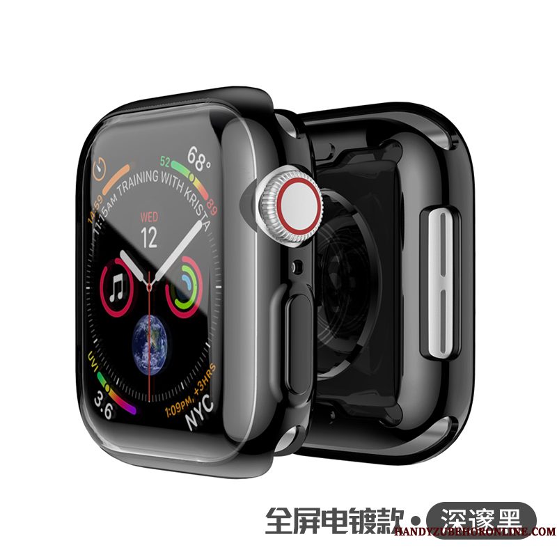 Hoesje Apple Watch Series 3 Zakken Goud Plating, Hoes Apple Watch Series 3 Metaal Doorzichtig Gemeenschappelijk