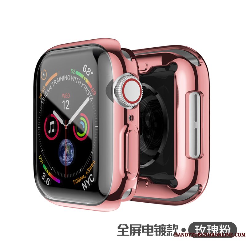 Hoesje Apple Watch Series 3 Zakken Goud Plating, Hoes Apple Watch Series 3 Metaal Doorzichtig Gemeenschappelijk