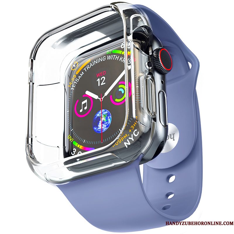 Hoesje Apple Watch Series 4 Siliconen Accessoires Trend, Hoes Apple Watch Series 4 Zacht Plating Blauw